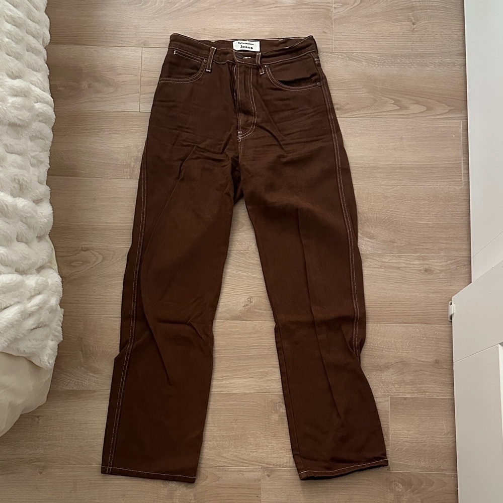 Reformation Chocolate Brown Jeans